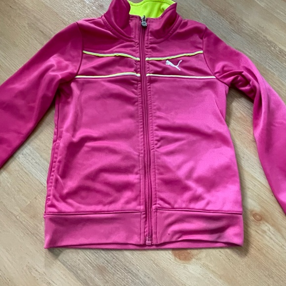 Pink puma zip up sweater size 6 - Picture 1 of 7